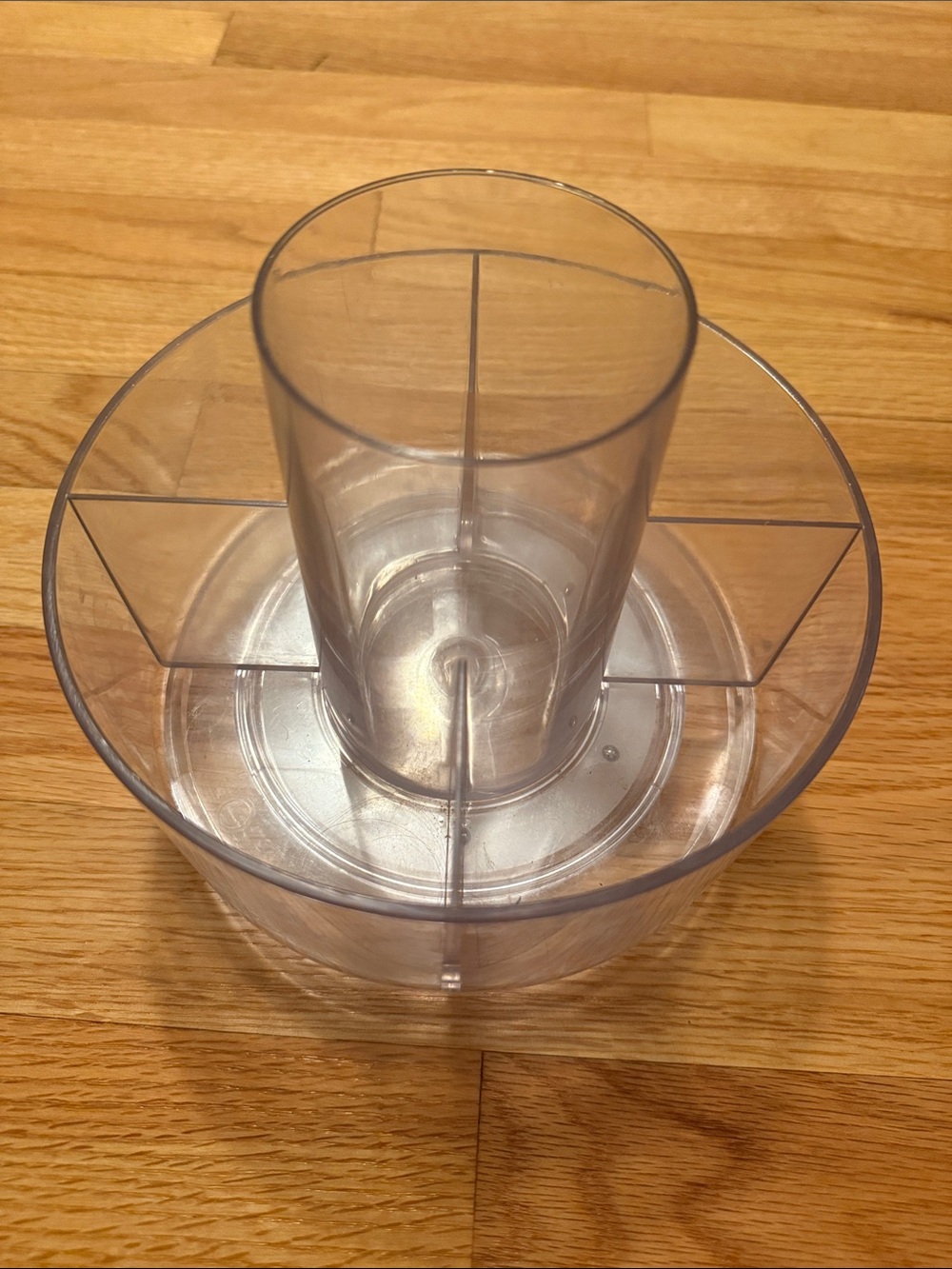 Clear lazy Susan style organizer